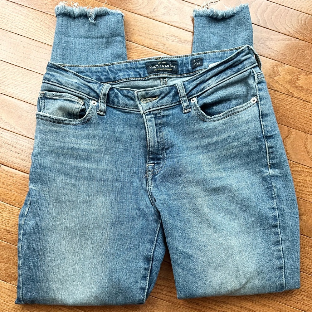 Lucky Brand Blue Ankle Cropped Lolita Jeans with Slim Fit size 4